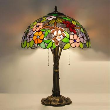 Imagem de American Retro Table Lamp LED Luxo Criatividade Sala de estar Estudo Quarto Lâmpada de cabeceira Villa Hotel Cor Vidro Mesa Luz (Estilo 3)