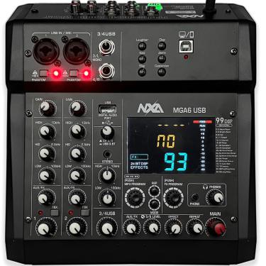 Imagem de Mesa de Som 6 Canais Para Live Com bt, efx e USB MGA-6 USB - nxa