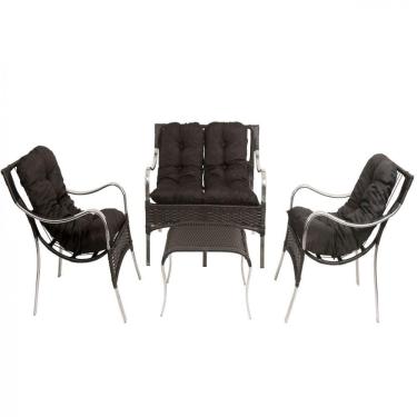 Imagem de Jogo De Poltronas E Namoradeira Guanabara Trama Pedra Ferro