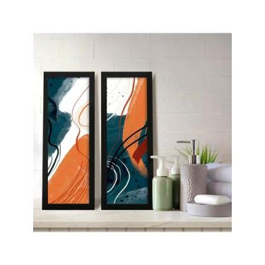 Imagem de Kit 2 Quadros Decorativos Banheiro Lavabo Minimalista Uva Linhas - NoB