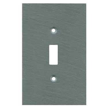 Imagem de Placa de parede elétrica SWITCH HITS Outlet 1 interruptor | Placa frontal de capa de interruptor de luz única | Vermont verde ardósia decorativa - tom natural da terra | 1 Gang, 8,3 cm L x 12,7 cm A