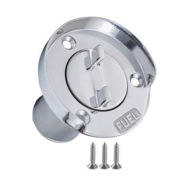 Imagem de QccHieUs Tampa de Enchimento Genérico de de Combustível de Barco com Acessórios para Parafuso 1,5 Polegadas 38 Mm aço Inoxidável para Iate Marinho RV, 316