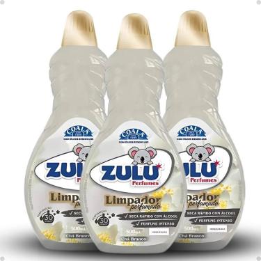 Imagem de Kit Coala Zulu Perfumes: 3 Limpadores Perfumados Chá Branco 500ml