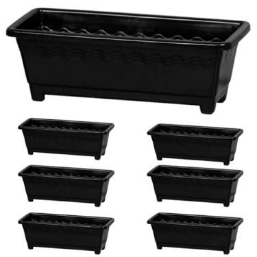 Imagem de Kit 6 Vasos Jardineira Floreira grande 9,5L - Preto