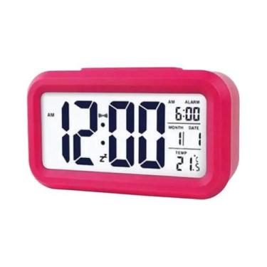 Imagem de Despertador LCD digital com termômetro de calendário - others, Rosa ve