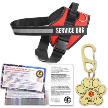 Imagem de Colete Service Dog Opstin + etiqueta de identificação + 50 cartões de 