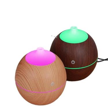 Imagem de Umidificador Difusor De Ar Purificador Elétrico Ultrassônico Tipo Madeira(marrom escuro)