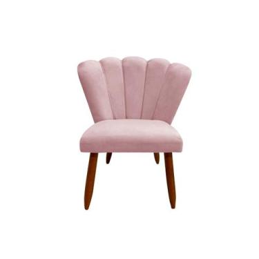 Imagem de Poltrona Cadeira Pétala Penteadeira - Dritex, Veludo Rose