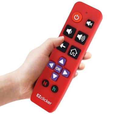 Imagem de EZclicker Controle remoto universal de TV com botão grande para todas as TVs Roku (vermelho) simplificado e fácil de usar, não para Roku Stick (2 pilhas AAA não incluídas)