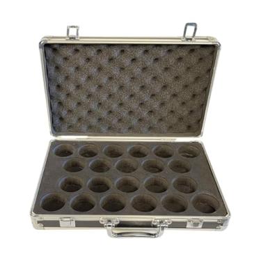 Imagem de Vaveren Billiard Balls Storage Box segura 22 bolas de sinuca de equipamento com interior acolchoado com alça de bola de bilhar de bilheteria estojo