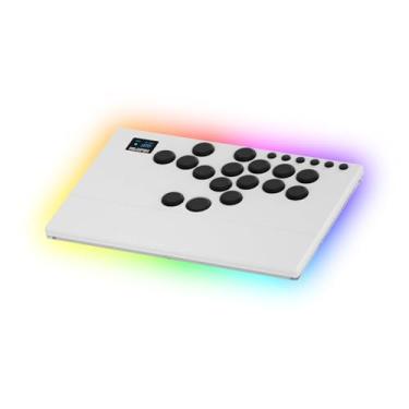 Imagem de NLOFIN Leverless Arcade Stick 16Keys All-Button Leverless Controller,Custom RGB Arcade Fighting Stick for PS4/PS5/PC/Switch/Steam, Aluminum Controller Supports Hot-Swap&SOCD (White)