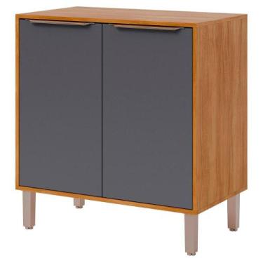 Imagem de Balcão Para Cooktop 2 Portas 80cm Cozinha Cinamomo/Titanium - MGM