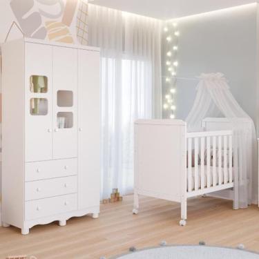Imagem de Quarto de Bebê Completo Berço Mini Cama Cloe 2 Em 1 Guarda Roupa Uli 3