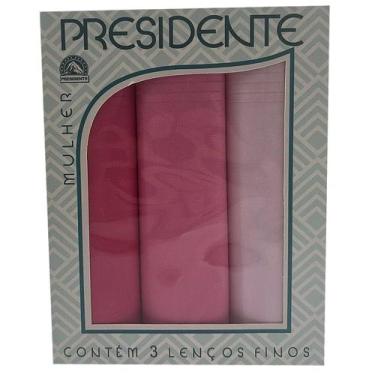 Imagem de Lenços Femininos Presidente De Bolso 30cm 100 Algodão Kit 3 Unidades, 