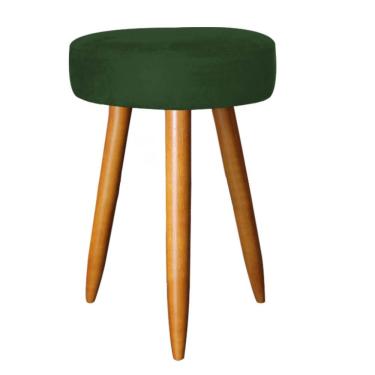 Imagem de Banqueta Alta Julia 50Cm Bar Cozinha Balcão Bistrô Pé Palito Caramelo Suede Verde