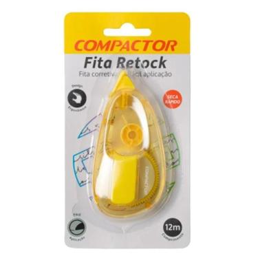 Imagem de Fita Corretiva Retock 5mmx12m Compactor Amarelo