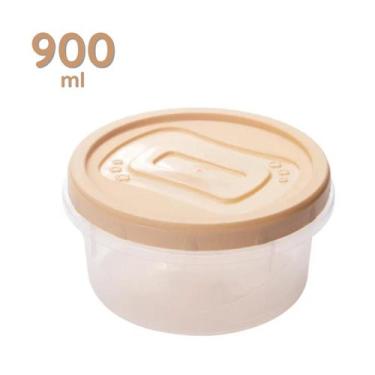 Imagem de Pote Porta Mantimentos Plástico Tampa Rosca Redondo 900ml - PLASUTIL