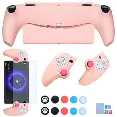 Imagem de EIELST Projetado Para Capa De Controle Remoto Sony Playstation Portal - [Proteção Contra Quedas Nível Militar 3 Metros] [Com Protetor Tela Ps5] Protetora Ps Rosa