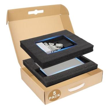 Imagem de DERZIFUN Caixas De Transporte Para Laptop Com Espuma, Conjunto 5, Papelão Médias Correspondência, Embalagem 10" A 17", Tablet