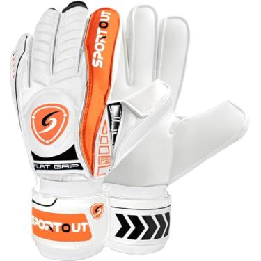 Imagem de Sportout Luvas De Goleiro Com Proteção Para Os Dedos, Futebol, Respiráveis, Látex 4 Mm, Crianças, Jovens E Adultos (Laranja, 6)