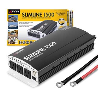 Imagem de Wagan Inversor De Energia Cc Para Ca Slimline El3722 1500 W, Watts, Corrente Contínua Nominal, 3500 Picos, 12 V, 110 3 Tomadas E 2 Portas Usb