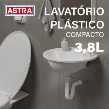 Imagem de Pia Lavatório de Banheiro 3,8L com Kit instalação Cores Cuba Plastica 
