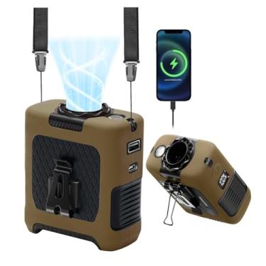 Imagem de Ventiladores de cintura portáteis Ventilador pessoal vestível para local de trabalho ao ar livre, viagens, acampamento, ventiladores de pescoço pessoais 10.000 mAh, recarregável, ajuste de 5