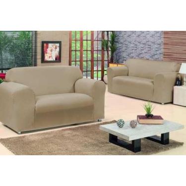 Imagem de jogo de capa de sofa 2 e 3 lugares coladinha s/ elasticos malha gel AV