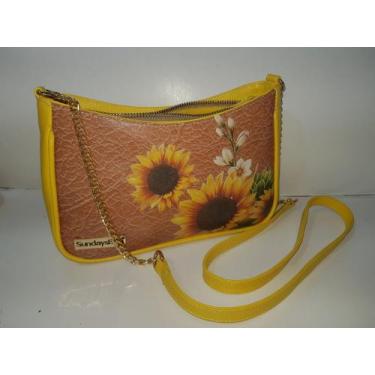 Imagem de Bolsa Feminina Pequena em Couro Legítimo  - Sundaysbag, Amarelo