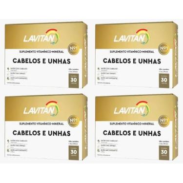 Imagem de Kit 4 Suplemento Lavitan Cabelos e Unhas C/30 Cáps - Cimed