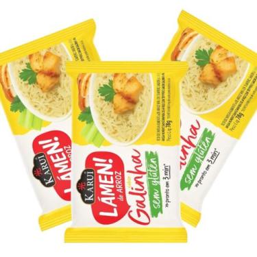 Imagem de Kit 3 Lámen De Arroz Sem Glúten Karui Sabor Galinha 78g