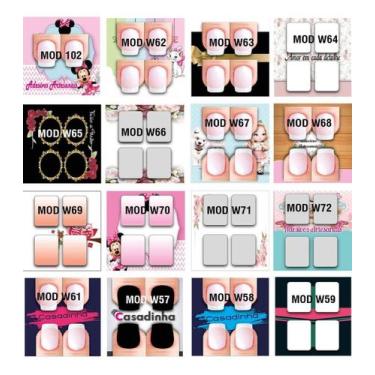 Imagem de Kit Cartela E Saquinho Para Fazer Adesivo De Unha Artesanal - Sonar