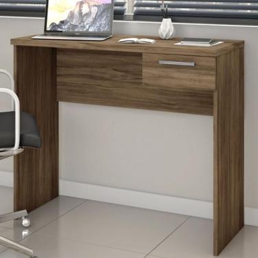 Imagem de Mesa Escrivaninha 1 Gaveta Tânger Nogal Trend - Pnr Móveis, Marrom Esc
