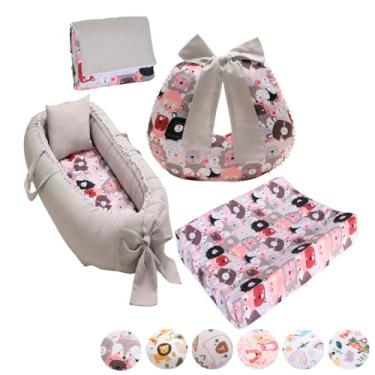 Imagem de Kit Ninho Redutor Bebê + Almofada Amamentação + Trocador Anatômico Impermeável + Trocador Portátil Menina Menino(BICHINHOS NA SELVA)