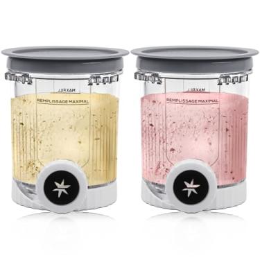 Imagem de NANOBABY Substituição de canecas e tampas compatível com Ninja Swirl da Creami NC700 Series Ice Cream Makers, recipientes de reposição para copos de 473 ml para redemoinho cremoso NC701 NC701Q CN701CO