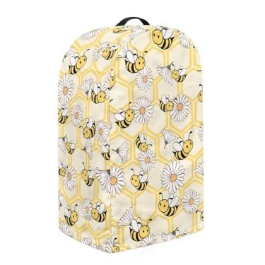 Imagem de Fiqyvagox Blender Dust Cover Multipurpose Stand Mixer Blender Capa antipoeira com cordão ajustável ajuste universal acessórios de misturador de cozinha, abelha margarida favo de mel bege