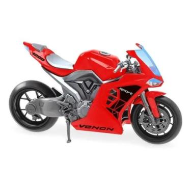 Imagem de Moto Venon 1200 Sport 28cm Miniatura Usual Brinquedos, Vermelho