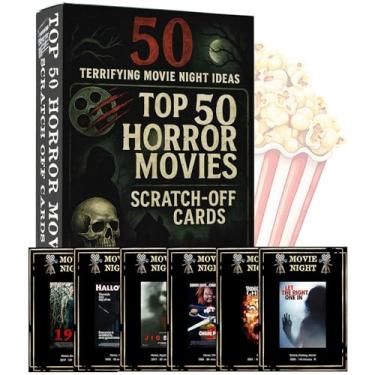 Imagem de GIFTSFARM Horror Movies Scratch Off Cards, Horror Movie Gifts for Movie Night, Movie Night Supplies, Horror Gifts Merch - Premium Top 50 Horror Movies