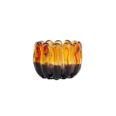 Imagem de CACHEPOT DECOR MURANO 16X12 CM AMBER COM ROXO AMETISTA