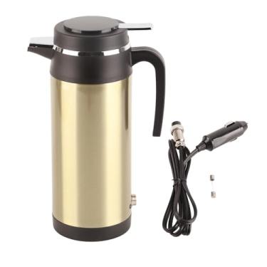 Imagem de Chaleira elétrica para carro 1200ml 12V de aço inoxidável para viagem sem fio com luz indicadora para água quente em movimento
