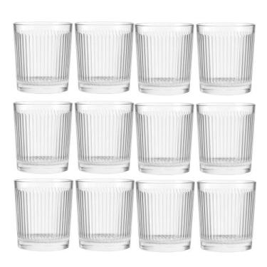 Imagem de Jogo 12 Copo de Vidro Transparente Down Line 360ml Em Casa Tem - EmCas