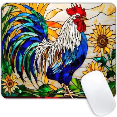 Imagem de Mouse pad quadrado galo de vidro, mouse pads para jogos, tapete de mouse macio à prova d'água antiderrapante