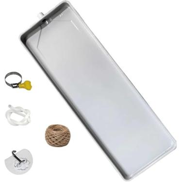 Imagem de Bandeja De Gotejamento De Ar Condicionado Galvanizado, Bandeja De Drenagem De Condensado, Coletor De água Com Orifício De Drenagem E Mangueira, Bandeja à Prova, 71 * 24 * 3cm/28 * 9.4 * 1.2in