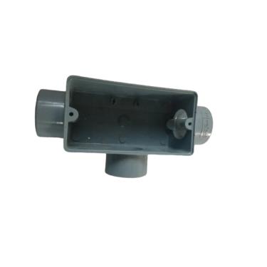 Imagem de Caixa Derivação Fixa PVC Conduletzel Cinza Tipo T S/ Rosca S/ Placa – Wetzel | ½" TCSR-10 Cód. E013070021