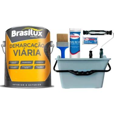 Imagem de Kit Demarcação Viaria Para Rodovias e Estradas 3.6 - brasilux, Amarelo