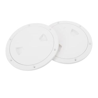 Imagem de Jiawu 2 PCs Hatch Boat Hatch, Placas de Convés de Inspeção Redonda de 6 Polegadas Com Tampa Destacável, Excelente Vedação de Borracha para o Barco de Iates Marítimos, Facilmente para (Branco)