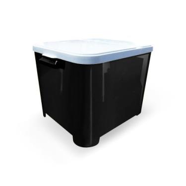 Imagem de Container Porta Ração para Pets, Plástico, 15 kg de Capacidade, Preto, 34 x 38 x 32,5 cm