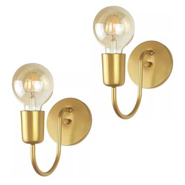 Imagem de Arandela Luminária de Parede Colonial Industrial Vintage LOFT Hotel Cor Dourado 110v/220v Kit Com (2) Unidades