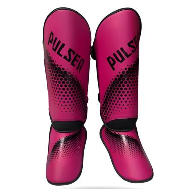 Imagem de Caneleira Muay Thai Kickboxing Protetor Canela Rosa Hexa Preto 20mm Pulser Fight-Unissex