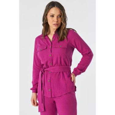 Imagem de Camisa PKS Manga Longa Com Bolsos Rosa-GG-Feminino